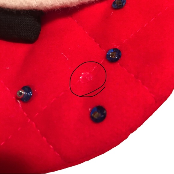 Vintage Quilted Sequin Santa Animals Pets Christmas Stocking Fur Cuff 18" Kitsch - Picture 13 of 14